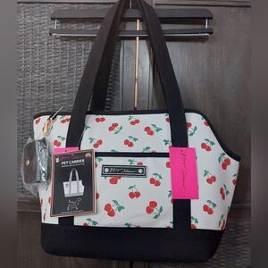 Betsey Johnson Cherry Heart Pet Tote Bag Carrier NWT